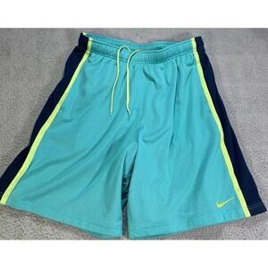 Nike Men XL Basketball Shorts Green Blue Stripe y2k